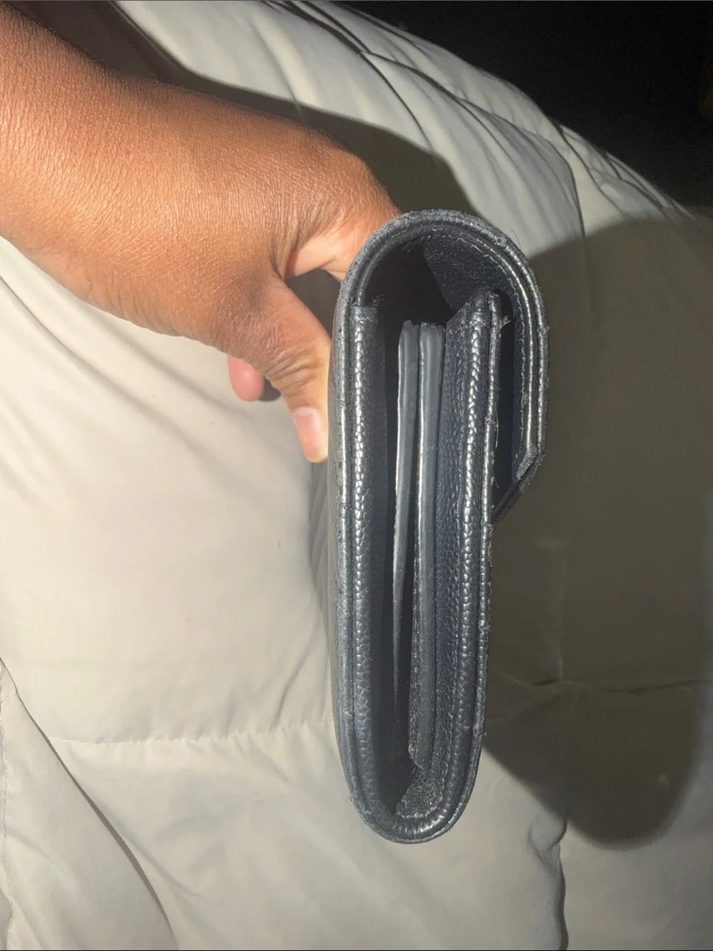 Yves Saint Laurent Black Quilted Chevron Envelope Clutch - Picture 6 of 9
